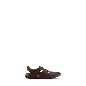 NEW ANDREA men's velcro closure leather sandal in brown